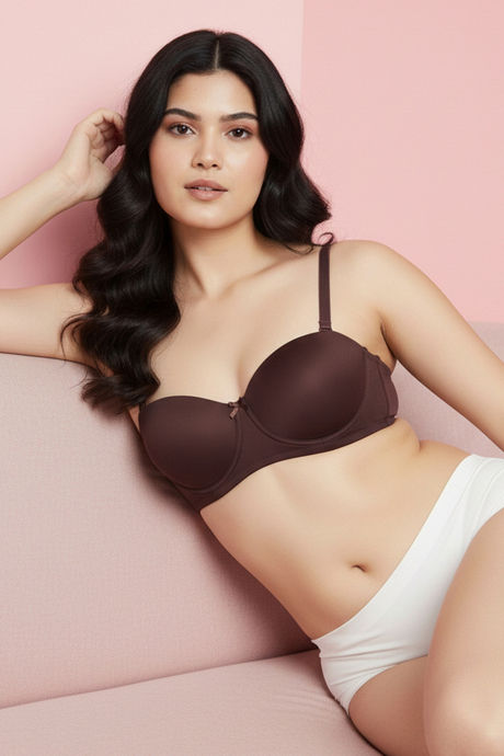 Zivame Padded Regular Wired 3/4th Coverage Strapless Bra - Shaved Chocolate — image 5